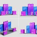Free Conference / Exhibition 3D Booth Display Stand Mockup PSD