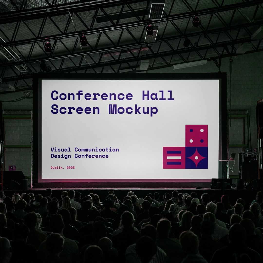 Free Conference Hall Screen Mockup