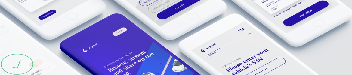 Free Connected Car App PSD Template