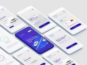 Free Connected Car App PSD Template