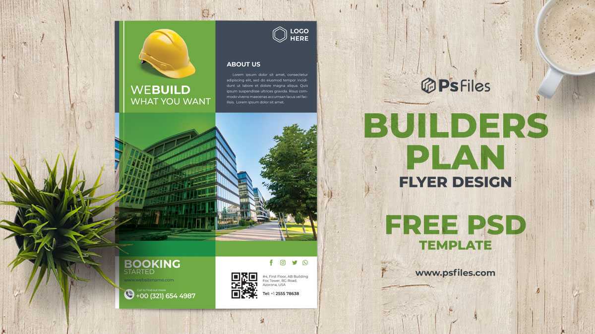 Free Construction Company Flyer PSD Template 05