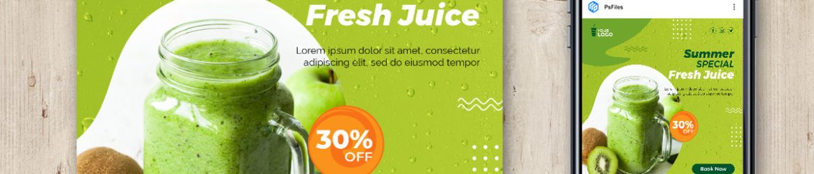 Free Cool Fresh Juice Social Media Post Design PSD Template