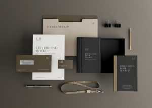 Free Cooperative Logo Branding Stationery Mockup PSD PSD