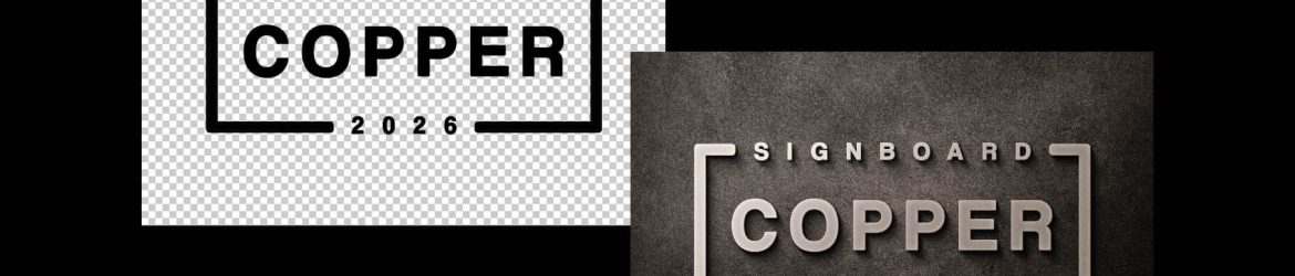 Free Copper Embossed Signboard Text Logo Mockup PSD