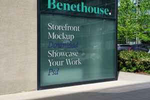 Free Corner Storefront Mockup
