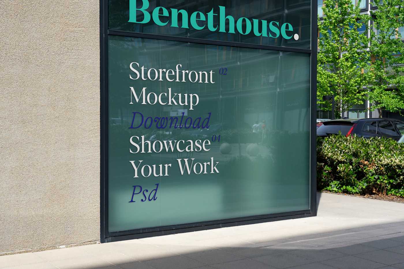 Free Corner Storefront Mockup