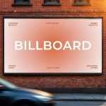 Free Corner Wall Mounted Urban City Billboard Mockup PSD