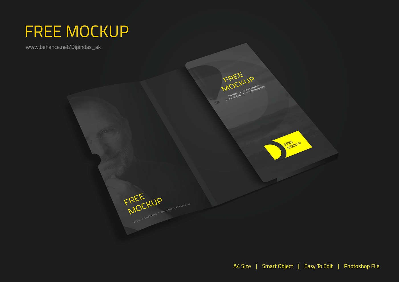 Free Corporate Folder Mockup PSD