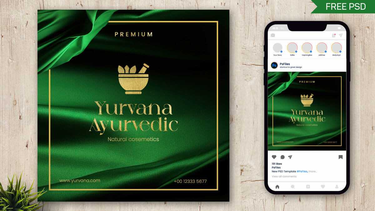 Free Cosmetic Brand Logo Reveal Social Media Post Design PSD Template