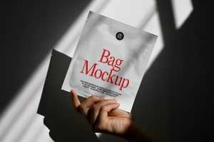Free Cosmetic Cream Bag PSD Mockup