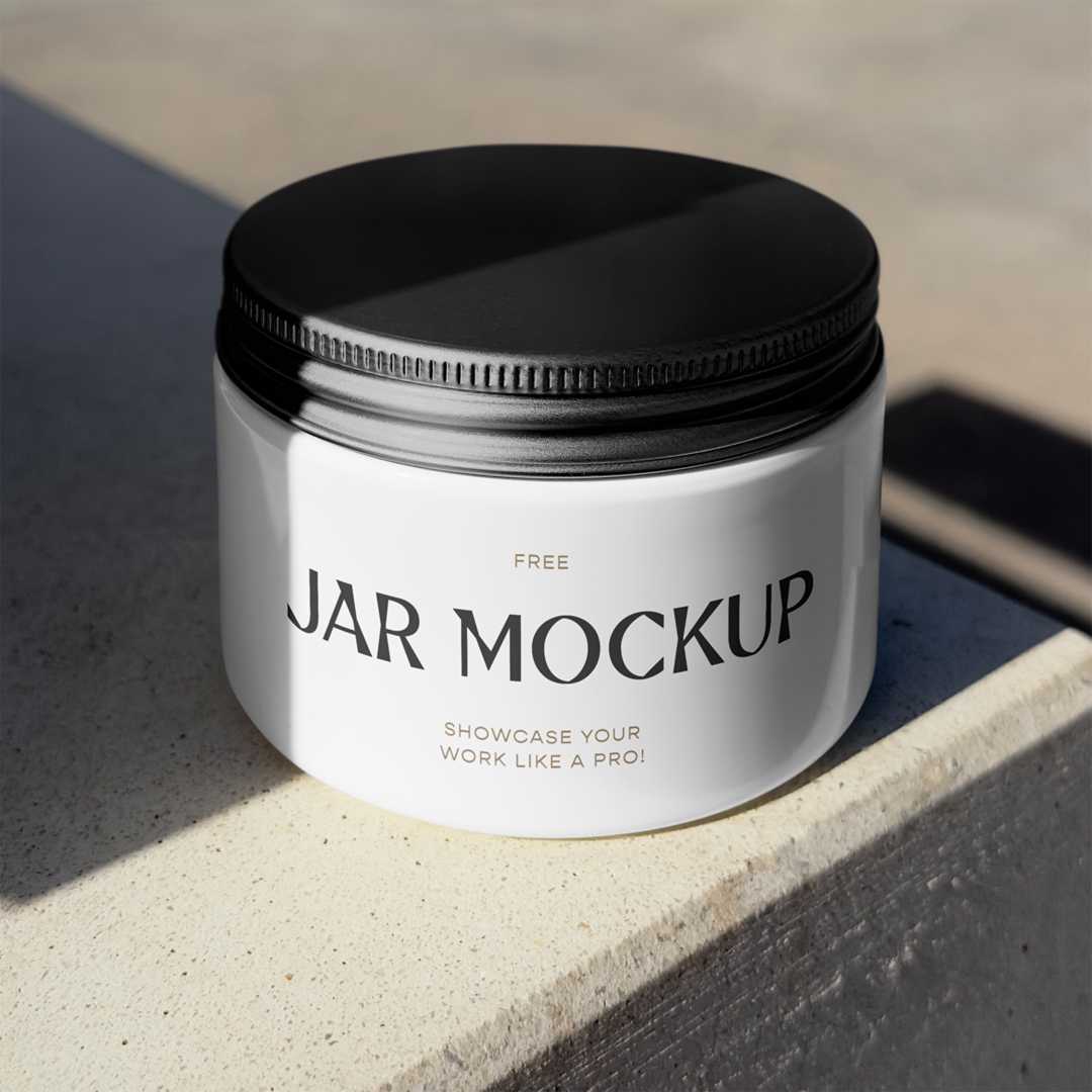 Free Cosmetic Jar Mockup
