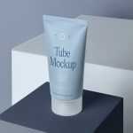Free Cosmetic Tube on Cube Mockup