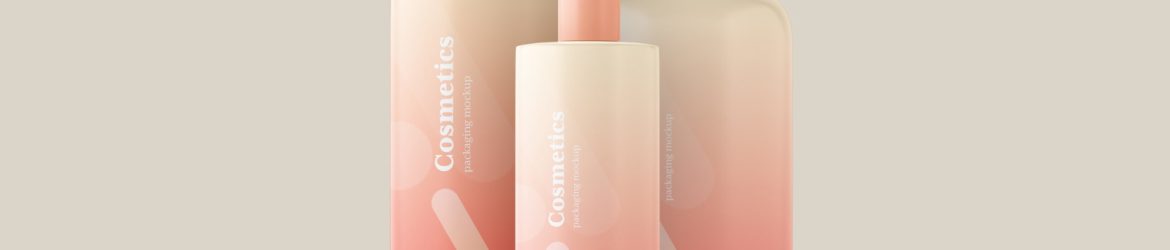 Free Cosmetics Bottle Packaging Mockup