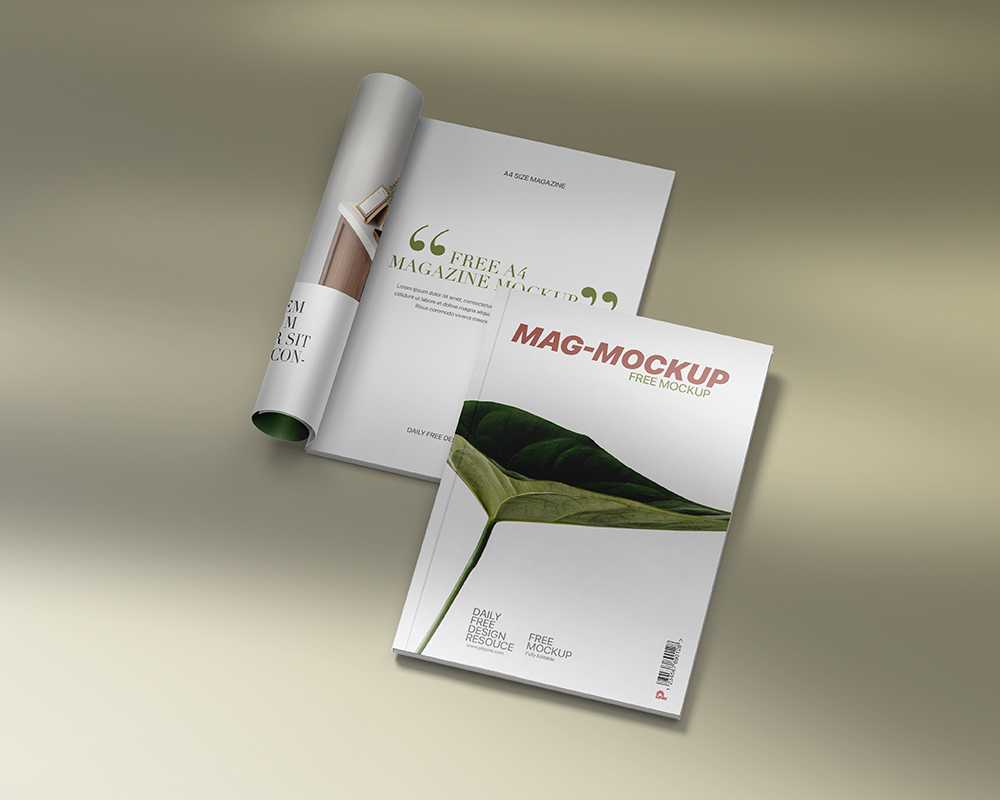 Free Cover / Inner Page Magazine Mockup PSD