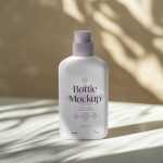Free Cream Plastic Bottle Mockup