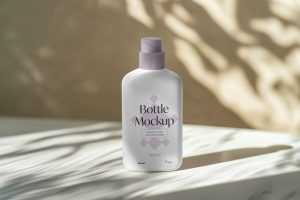 Free Cream Plastic Bottle Mockup