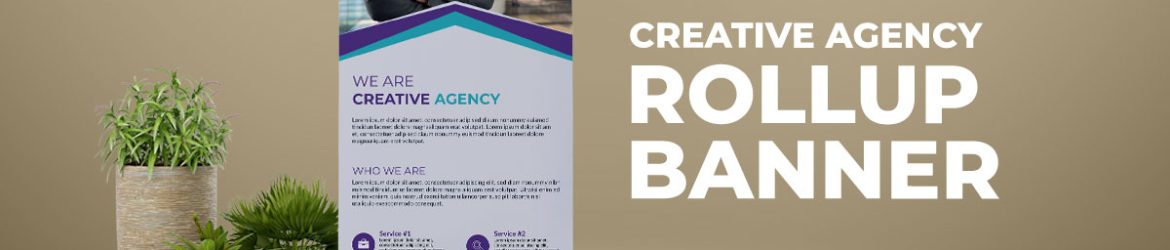 Free Creative Agency Rollup Standee Banner Design PSD Template