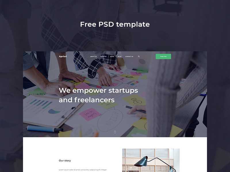 Free Creative Agency Website Template PSD | Apriori