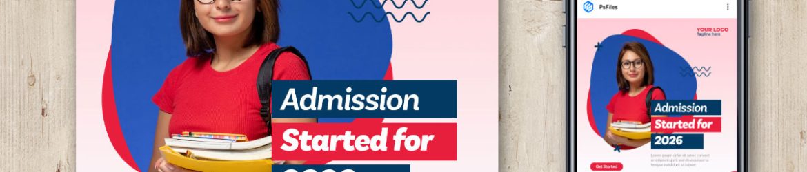 Free Creative Instagram Post Design Template PSD for College Admission Started Free Creative Instagram Post Design Template PSD for College Admission Started