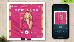 Free Creative Spotify Music Cover Art Design PSD Template
