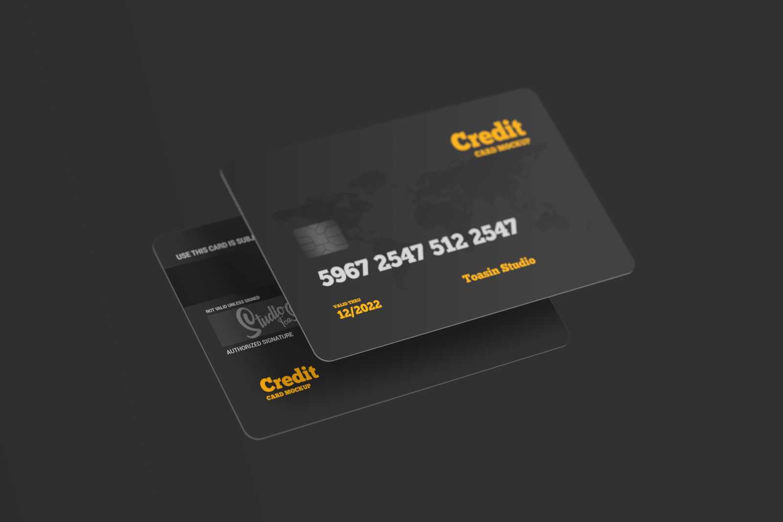 Free credit card PSD Mockup