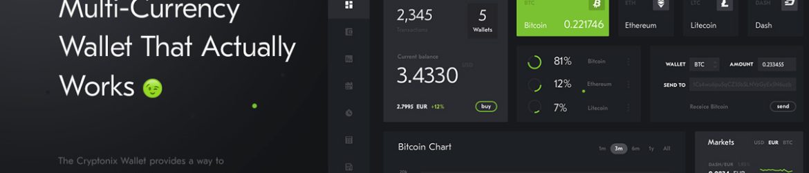 Free Crypto Wallet Dashboard Web Template PSD + Sketch
