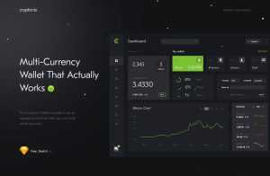 Free Crypto Wallet Dashboard Web Template PSD + Sketch