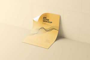 Free Curled A4 Flyer Mockups 10 PSD set