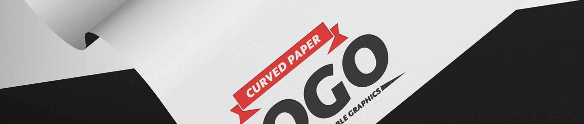 Free Curved Paper Logo Mockup PSD PSD