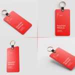 Free Custom Plastic Card Keychain Mockup PSD Set