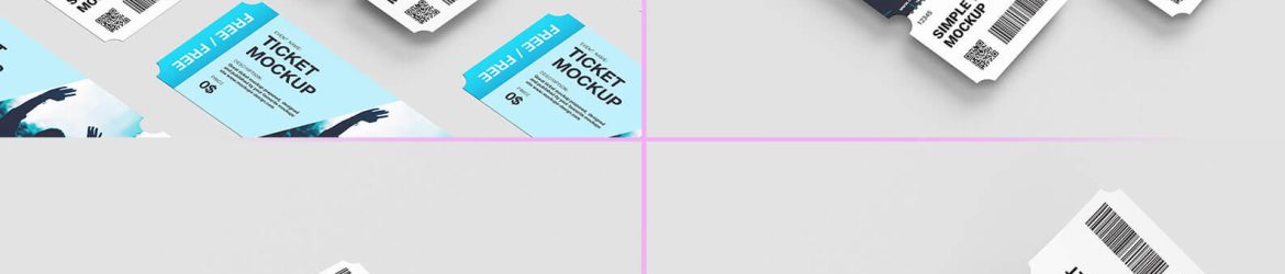 Free Customizable Ticket Mockups PSD set