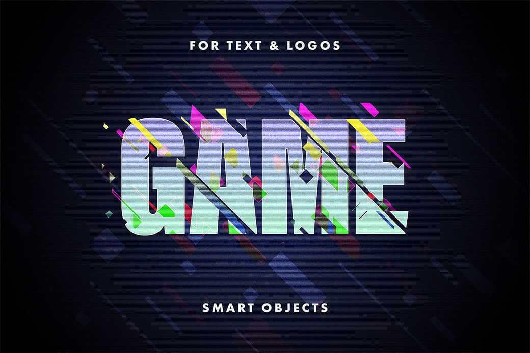 Free Cyber Glitching Effect Text and Logo Mockup PSD Template
