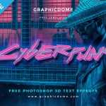 Free Cyberpunk Free Text Effect PSD