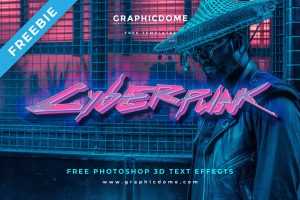 Free Cyberpunk Free Text Effect PSD