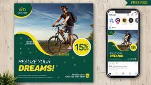 Free Cycle Store Sale Instagram Post Design PSD Template