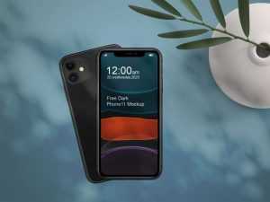 Free Dark iPhone 11 Mockup Scene - Free PsFiles