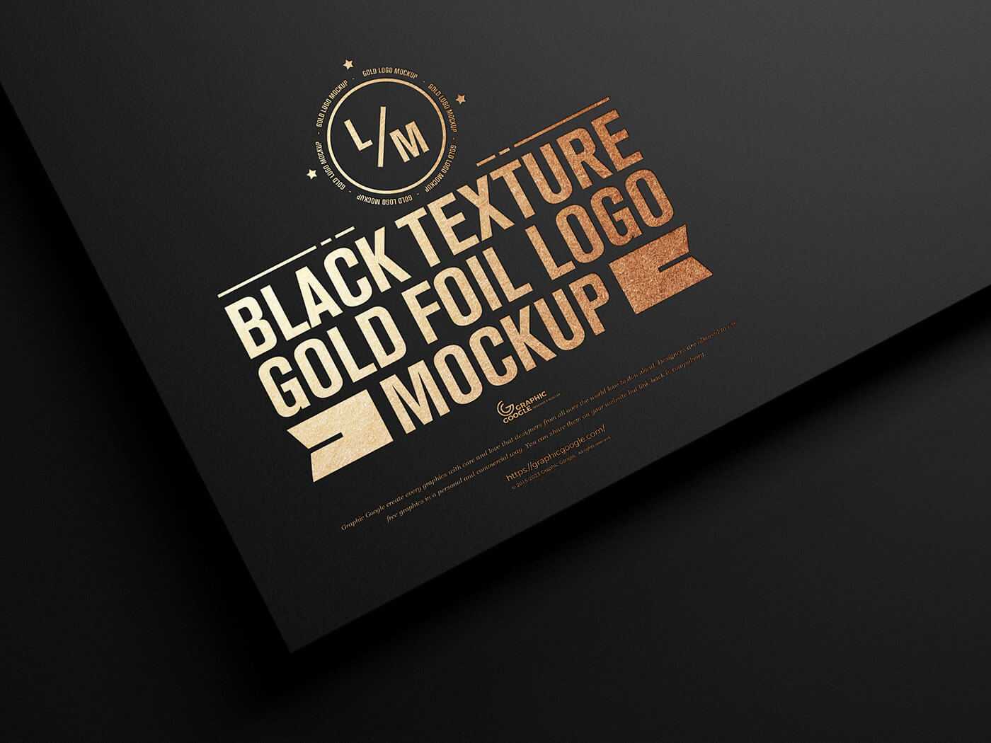 Free Dark Paper Gold Foil Stamping Logo Mockup PSD