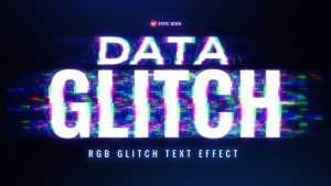 Free Data Glitch Text Effect PSD #Updated