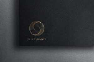 Free Debossed Foil Logo Mockup PSD