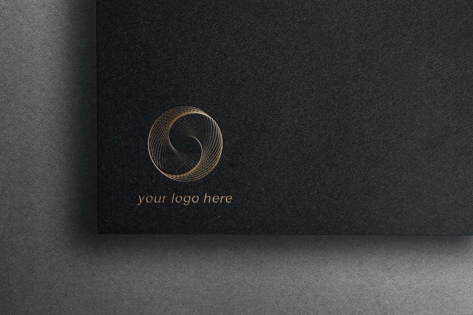 Free Debossed Foil Logo Mockup PSD