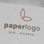 Free Debossed Logo Mockup PSD on Textured Paper