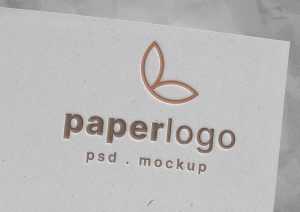 Free Debossed Logo Mockup PSD on Textured Paper