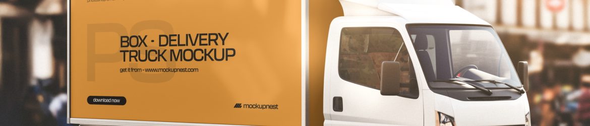 Free Delivery Truck Mockup
