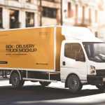 Free Delivery Truck Mockup