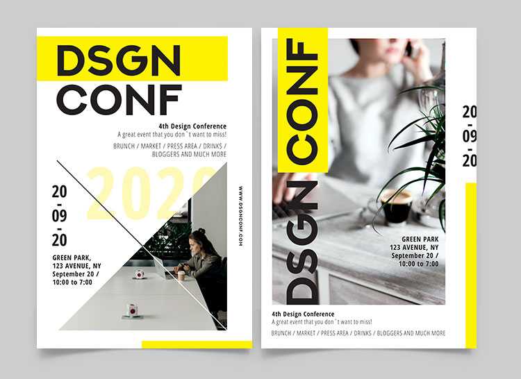 Free Design Conference Poster Template PSD + AI, EPS