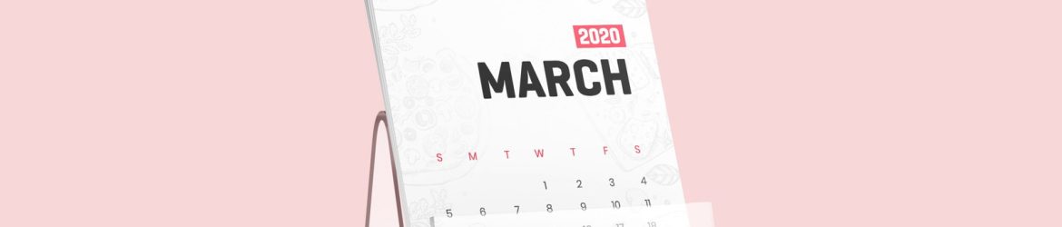 Free Desk Calendar Mockup with stand