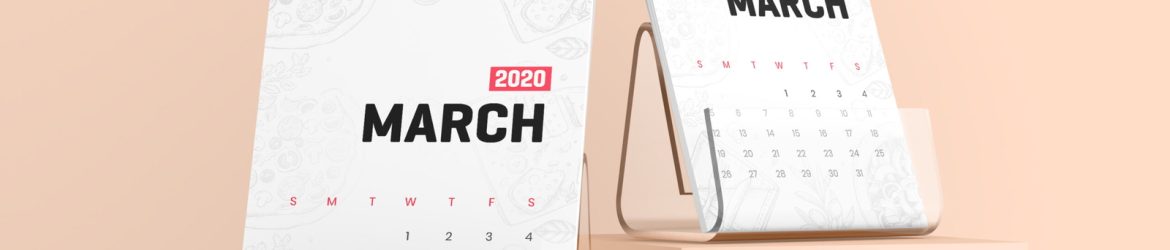Free Desk Calendar With Plastic Stand Mockup