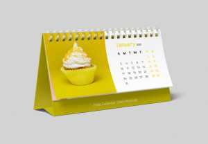 Free Desk Long Calendar Mockup PSD - Free PsFiles