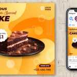 Free Dessert and Cake Shop Instagram Post Template PSD