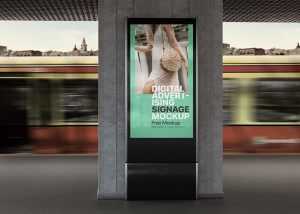 Free Digital Advertising Signage Mockup PSD
